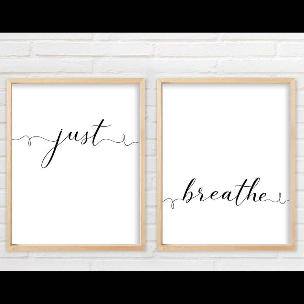 DreamTree Prints “Just Breathe” 11x14 Art Prints NIP Wall Art Yoga
